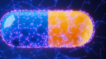 Capsule With Red Connection Dots And Plexus Lines