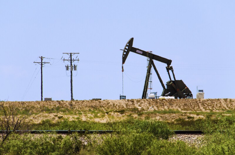 Pumpjack on Oilfields of Texas