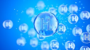 Abstract nano molecular structure. H2 hydrogen