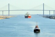 LNG Tanker passing through Suez Canal