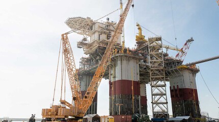 The Anchor floating production unit ready for final assembly on the Texas shoreline.
