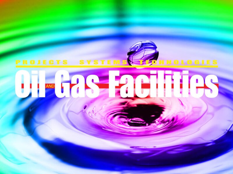 Oil and Gas Facilities logo on abstract background