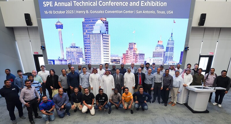 SPE President Kamal after his presentation about the vision for the industry and SPE at KFUPM, Dhahran, Saudi Arabia, in March.