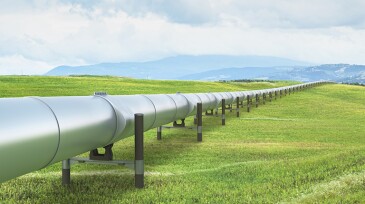 Pipeline in green landscape