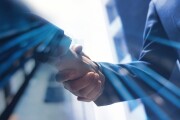 Businessmen making handshake with partner, greeting, dealing, merger and acquisition, business cooperation concept, for business, finance and investment background, teamwork and successful business