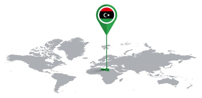 Map marking Libya, where Sulzer and JSIL are collaborating on equipment services for oil and gas, power, and industrial facilities.
