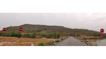 Location of study outcrops in Uttaradit province, northern Thailand. Panoramic view of each outcrop location.