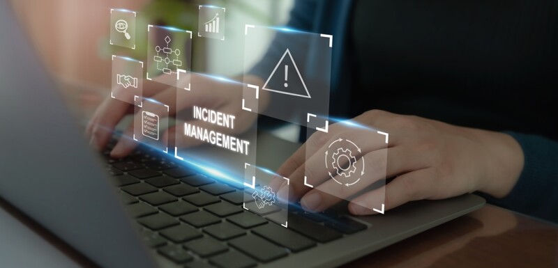 Incident management, business technology concept. Operational excellence in IT operations. Process of efficiently identifying, diagnosing and resolving unexpected problems that occur in IT systems.
