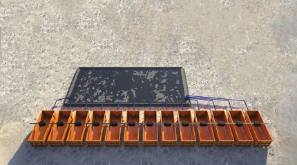 13 tanks simulated a cluster in a stage of an actual fracture design