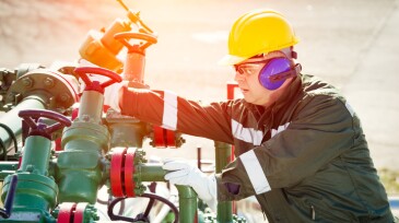 Oil engineer inside fuel industry