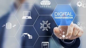 Digital transformation technology strategy, digitization and digitalization of business processes and data, optimize and automate operations, customer service management, internet and cloud computing