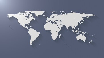 Vector equirectangular projection world map. Layered and grouped for easy editing.