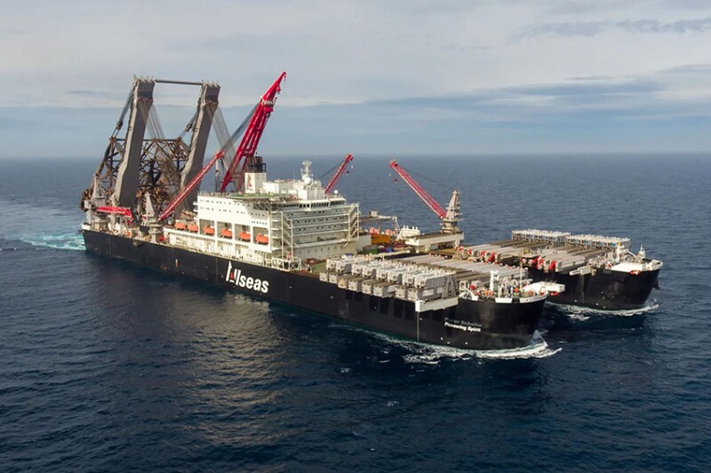 The Allseas Pioneering Spirit is the heavy-lift vessel that will be utilized by ExxonMobil for its Gippsland Basin decommissioning campaign. The vessel is set to arrive for work in late 2026. Source: Allseas.