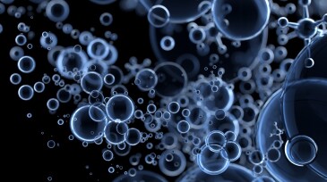 Abstract nano molecular structure. Water 3d spheres
