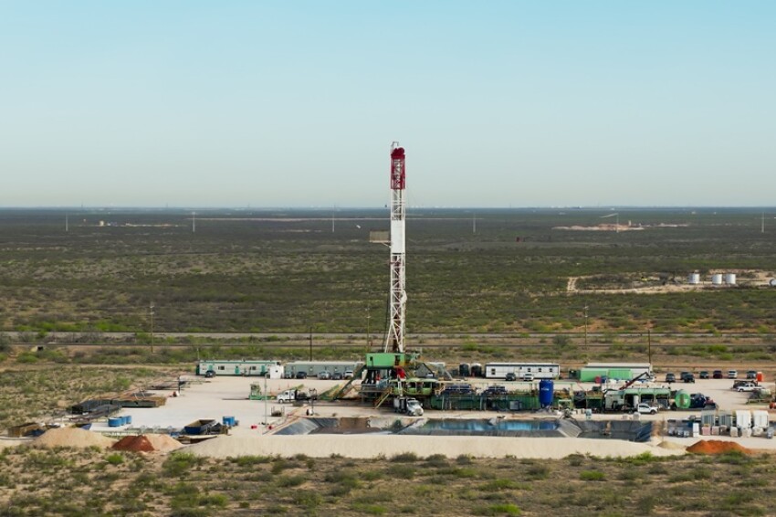 Aerial Shot of a Gas Well in Texas on Sunny Day
