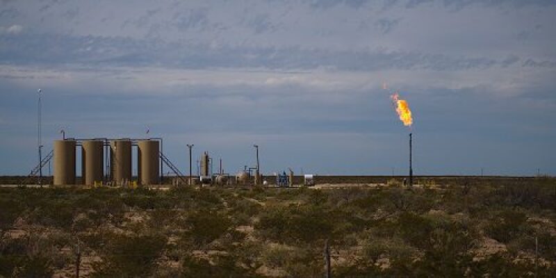Flare near tank battery and wellsite
