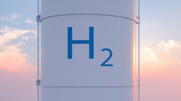 Hydrogen Storage Tank In Renewable Energy With Sky View Background