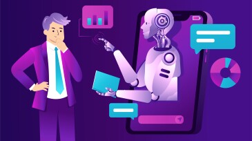 Customers are having dialogs with chatbots on smartphones