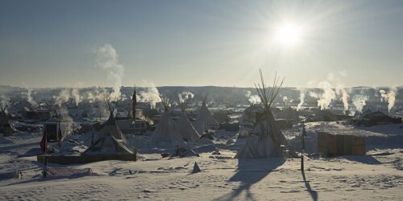 Camp in North Dakota where protests against pipeline occurred