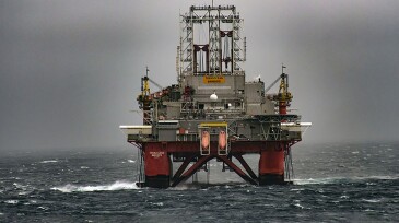 The Transocean Barents semisubmersible drilling rig which was scheduled to begin exploration drilling on Lebanon’s Qana prospect in September.
