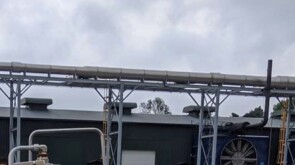 Exhaust piping was manifolded together for a waste heat recovery project.