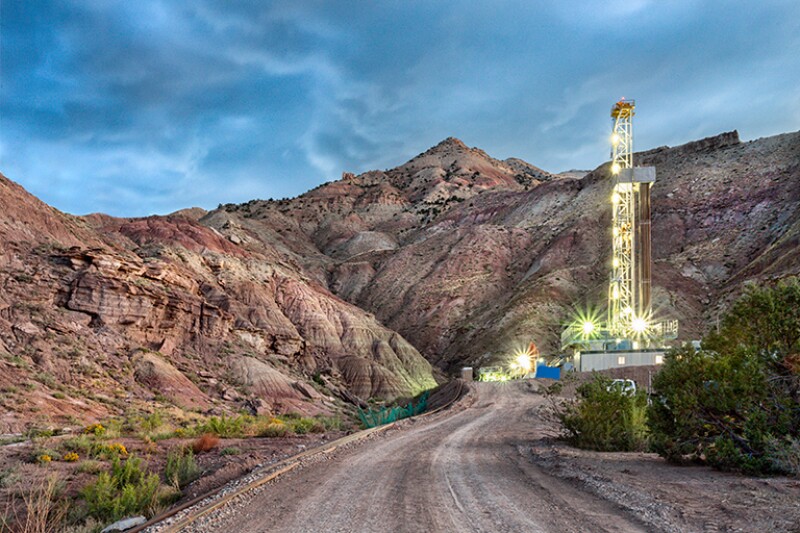 Evening shot of a Fracking Drill Rig