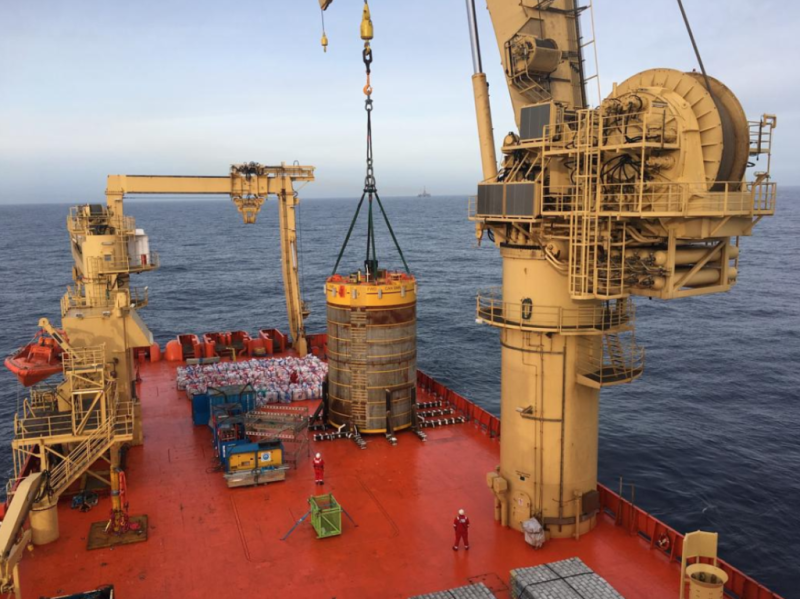 A Neodrill installation of a conductor anchor node.