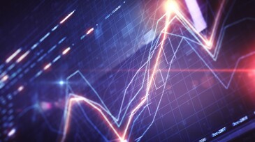 Financial chart on LCD display