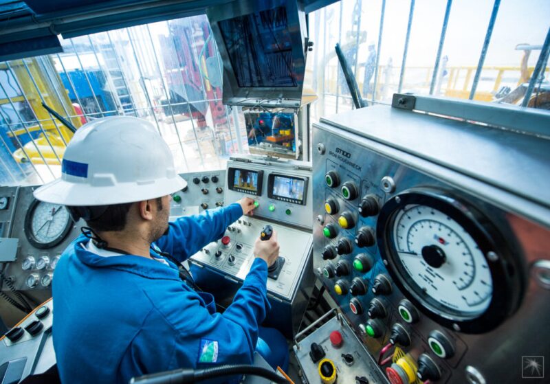 Driller inside of a control room