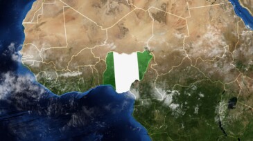 Flag-Adorned Map of Nigeria