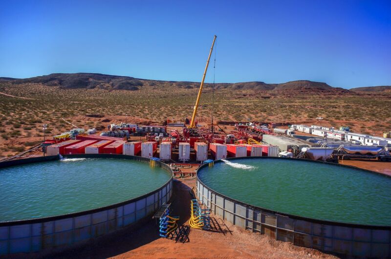 Hydraulic fracturing in the Vaca Muerta Shale.