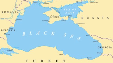Black Sea and Sea of Azov region political map