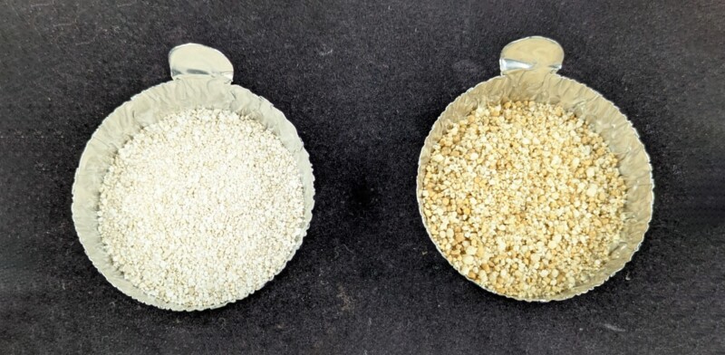 Fig. 1—ScaleGone Live (left) and ScaleGone Encapsulated (right) are solid, slow-release scale inhibitors that are effective against a wide range of oilfield scales.