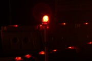 Red flash light in a night