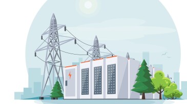 Battery energy storage with transmission grid pylons