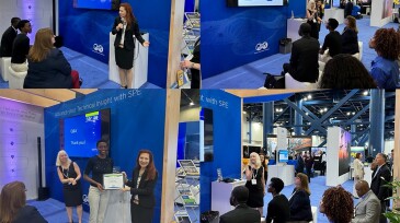 Battalora and Carreras were extremely happy to have the opportunity to give a certificate that testified the award to a representative from Warri Nigeria during ATCE.