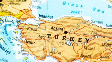 Rough map of Turkey.
