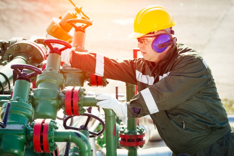 Oil engineer inside fuel industry