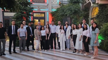 Students gather for the closing ceremony.