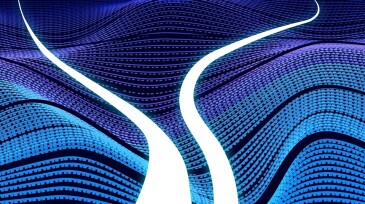 Futuristic digital illustration - Neon waves.