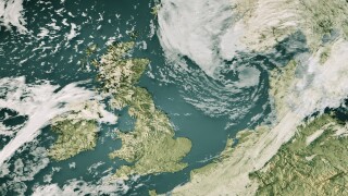 Storm Lilian 2024 Cloud Map United Kingdom 3D Render Color