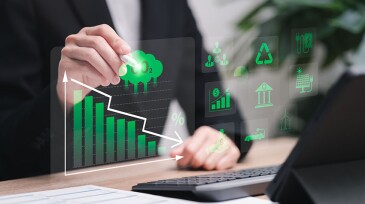 Carbon reduction, Green business plan concept, Businesswomen management for carbon reduction, Carbon credit to limit global warming from climate change,  sustainable development, Renewable energy