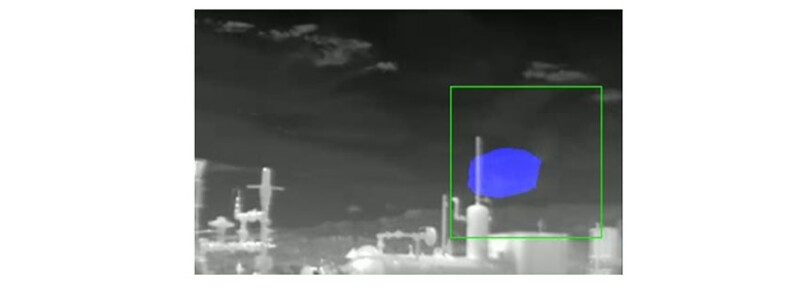 Fig. 1—Processed footage of a correct detection. Distance: 18.6 m; emission rate: 109.5 ± 2.5 scf/hr.