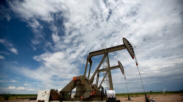 Fracking Pumpjacks in the Oil Field
