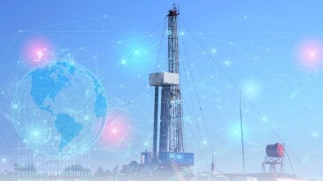 exploration and drilling concept for oil and gas production. Geological exploration using artificial intelligence to clarify productive areas and their productivity