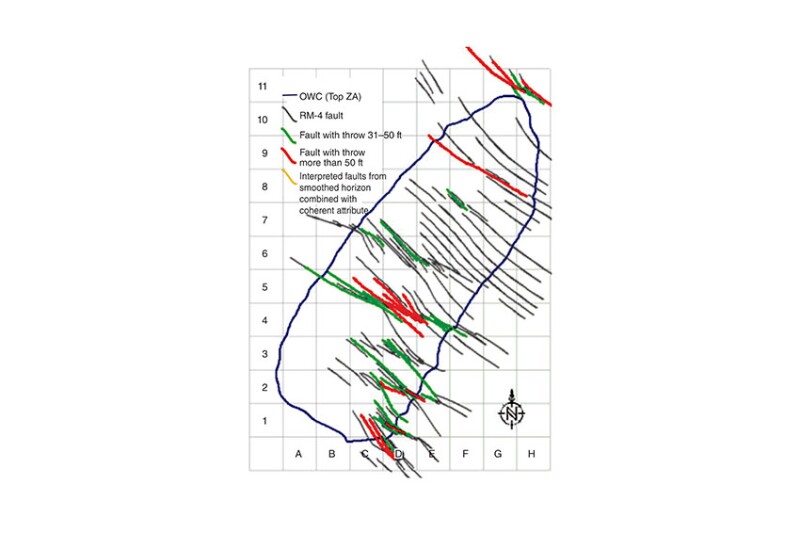 Reservoir A major faults.