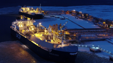 Loading a tanker at Novatek’s current Arctic LNG facility. Source: Novatek