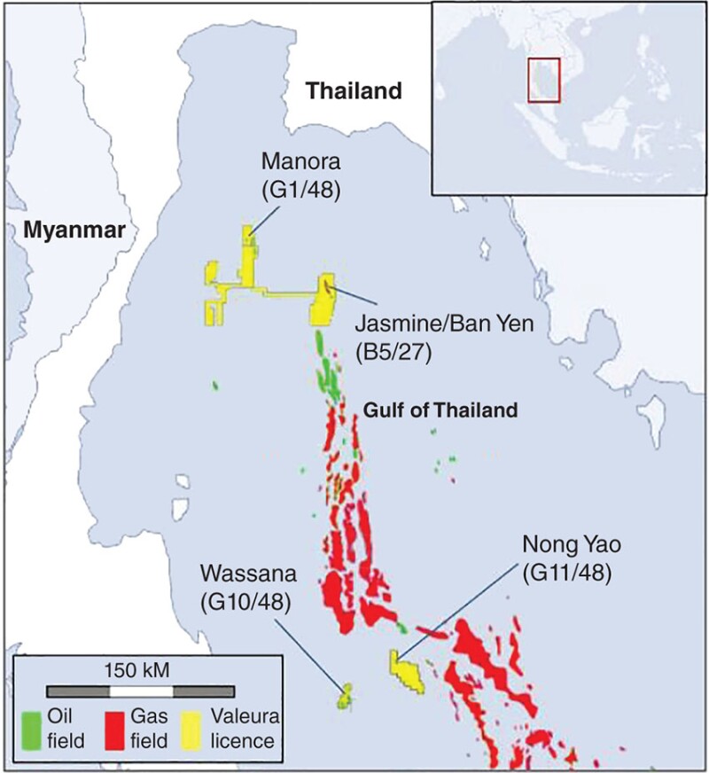 Valeura’s discoveries include one in the Nong Yao D area and two in the northeast portion of the Wassana concession.