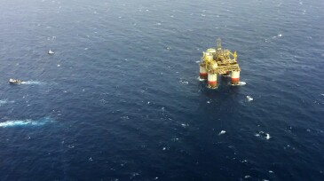 Towing Oil Rig Offshore Louisiana