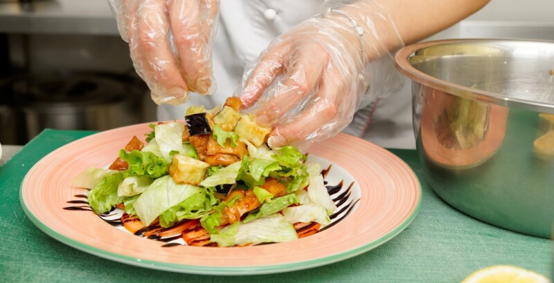 Chef is cooking appetizer